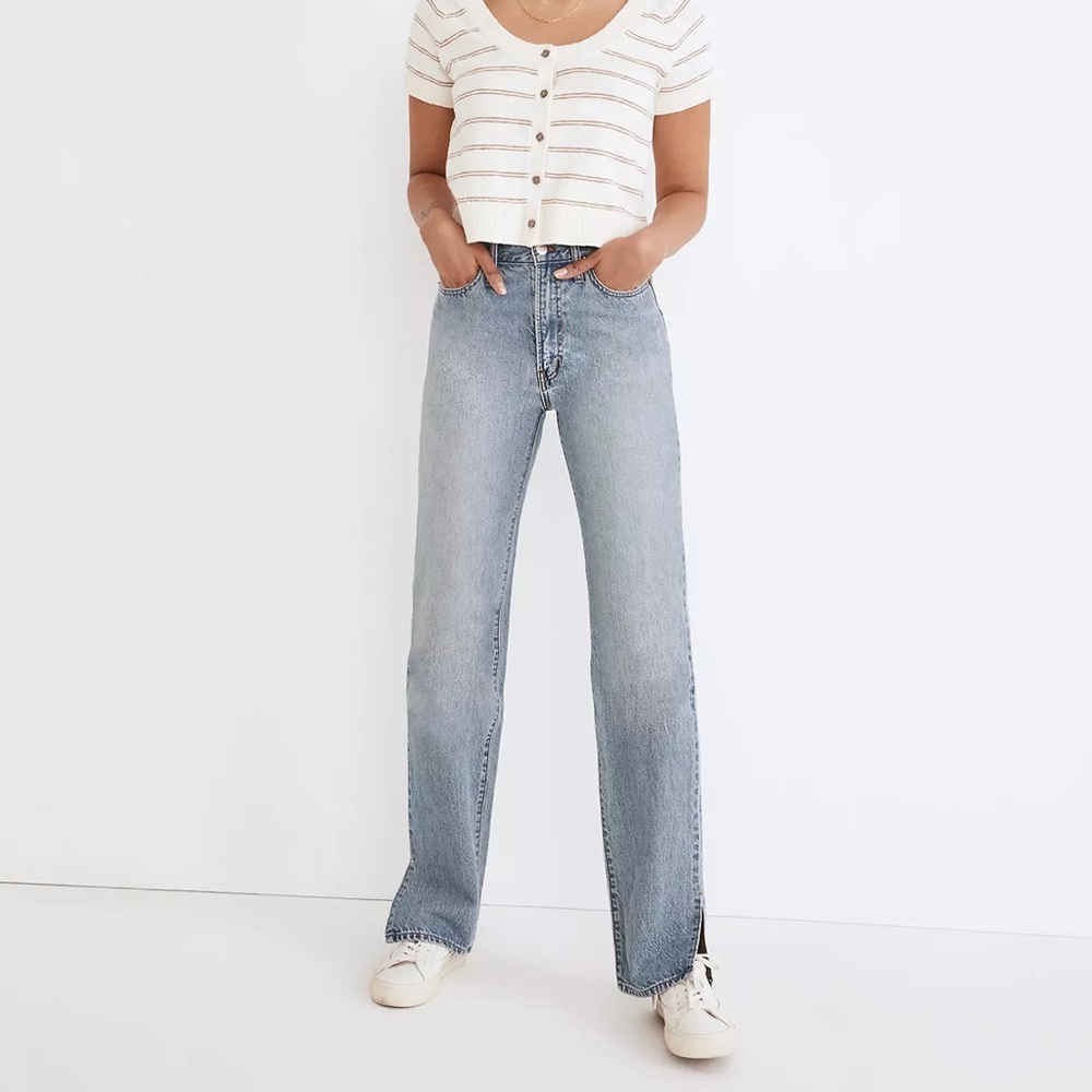 The Perfect Vintage Straight Jean in Applefield Wash:Side-Slit Edition